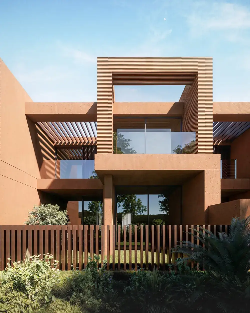 Three-bedroom townhouse, front elevation