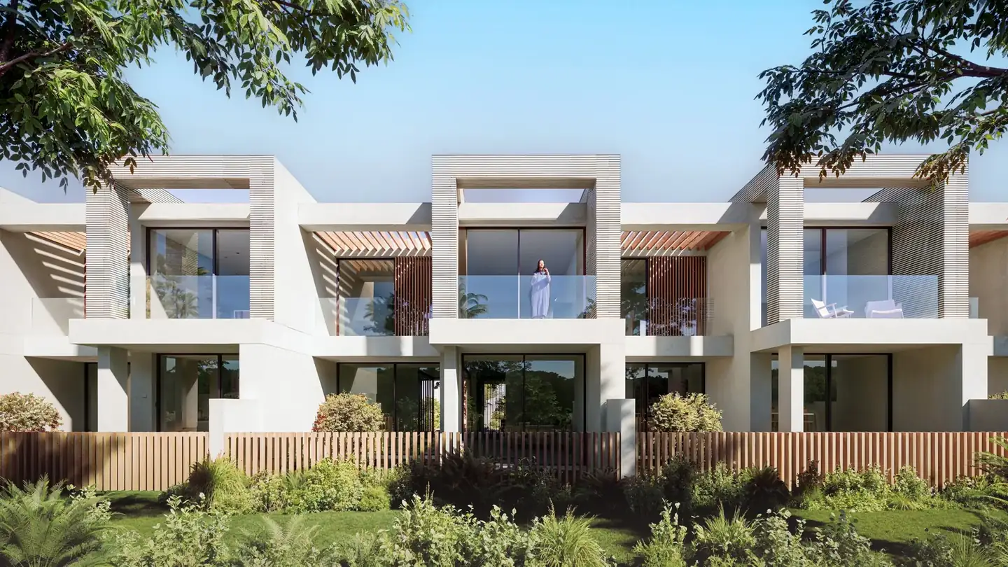 Townhouses in white finish